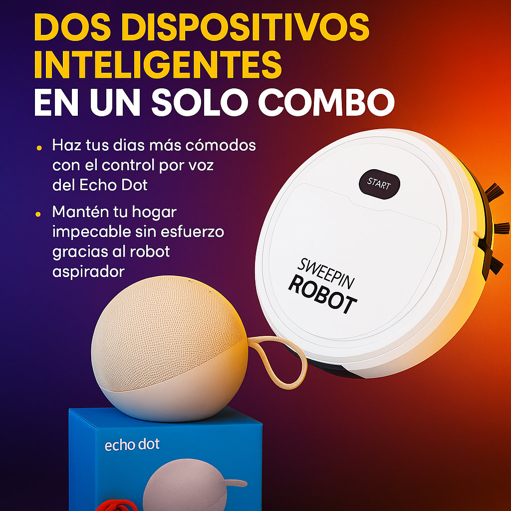 OCTUBRE BLACK🔥  - COMBO ROBOT+ PARLANTE TIPO ALEXA - tu casa inteligente al instante